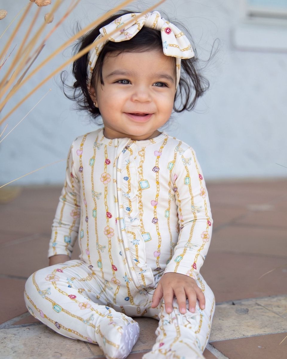 Lev Baby Elizabeth Ruffled Zippered Footie