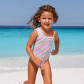 Shade Critters Stripe Girls Shimmer One Piece Swimsuit