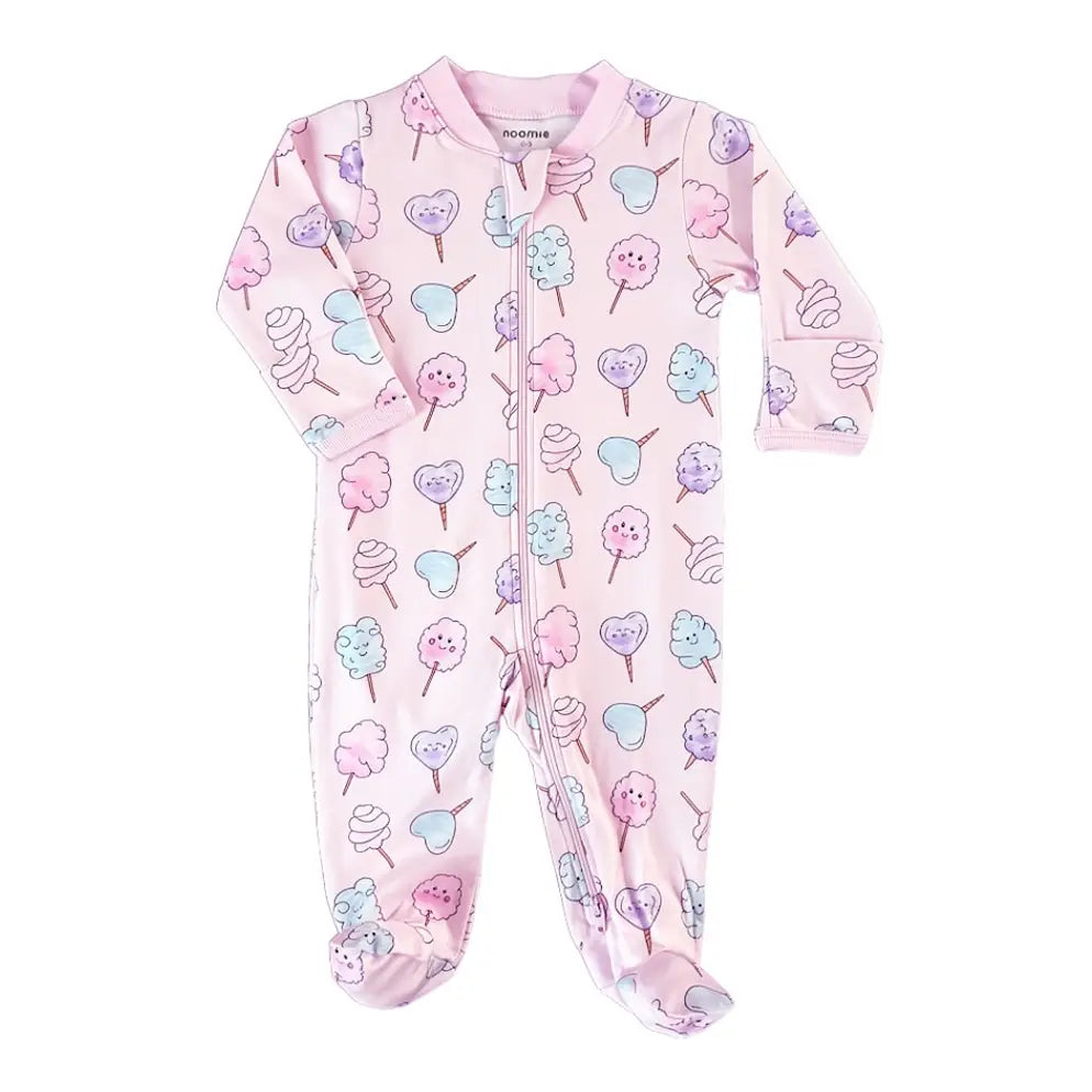 Noomie Cotton Candy Zipper Footie