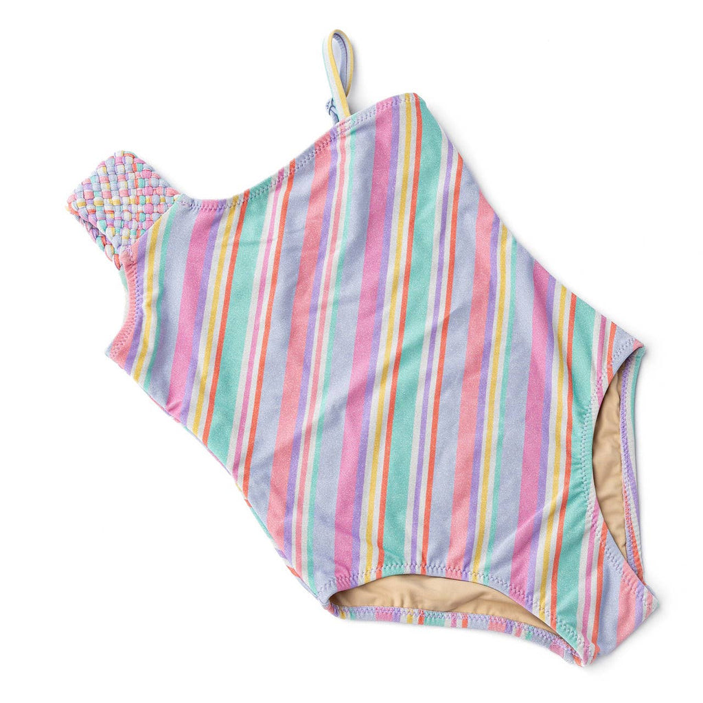 Shade Critters Stripe Girls Shimmer One Piece Swimsuit