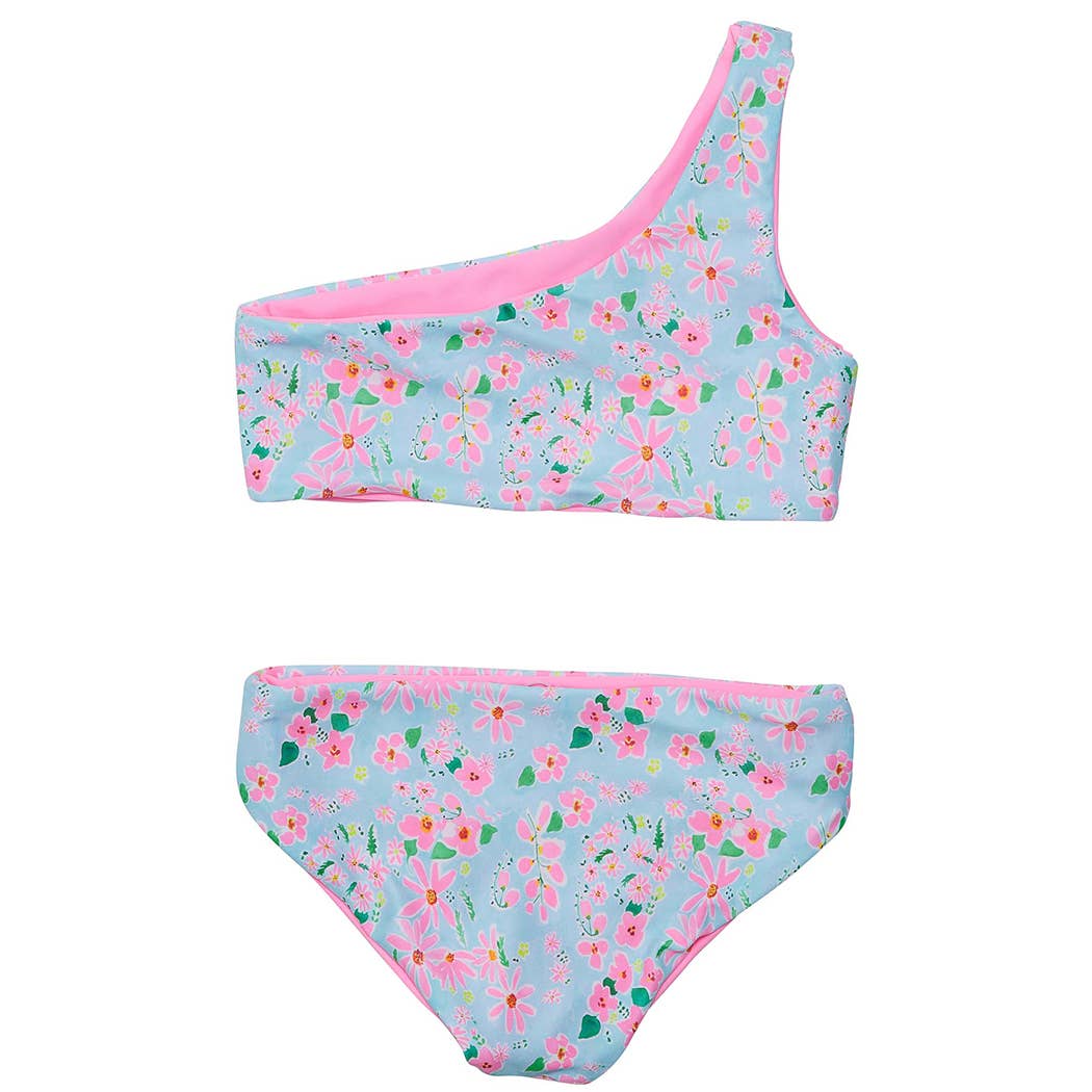 Snapper Rock Daisy Chain One Shoulder Reversible Bikini