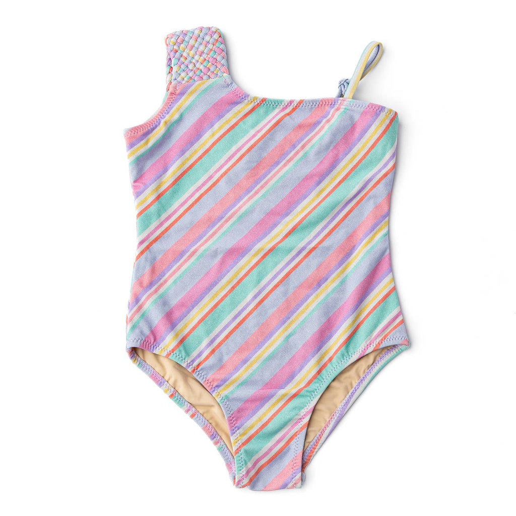 Shade Critters Stripe Girls Shimmer One Piece Swimsuit