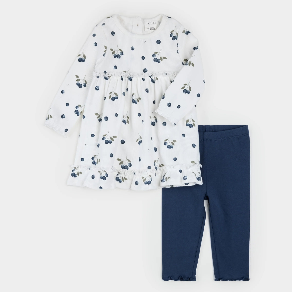 Petit Lem 2pc Set Dress with Leggings Knit - Blueberry