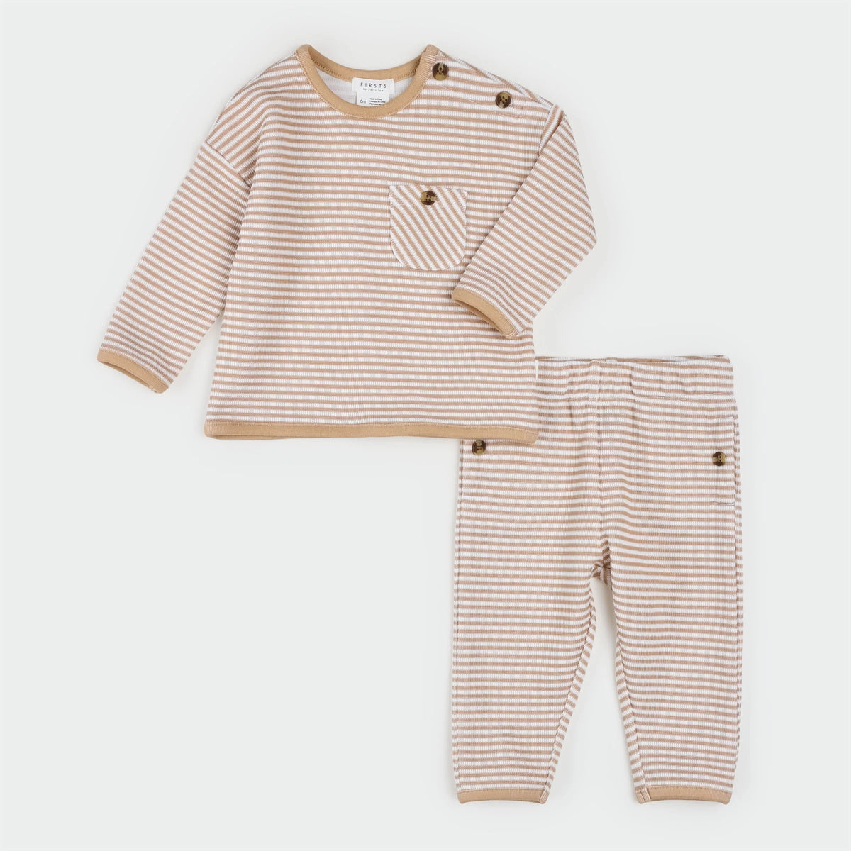 Petite Lem L/S Camel Stripe Set