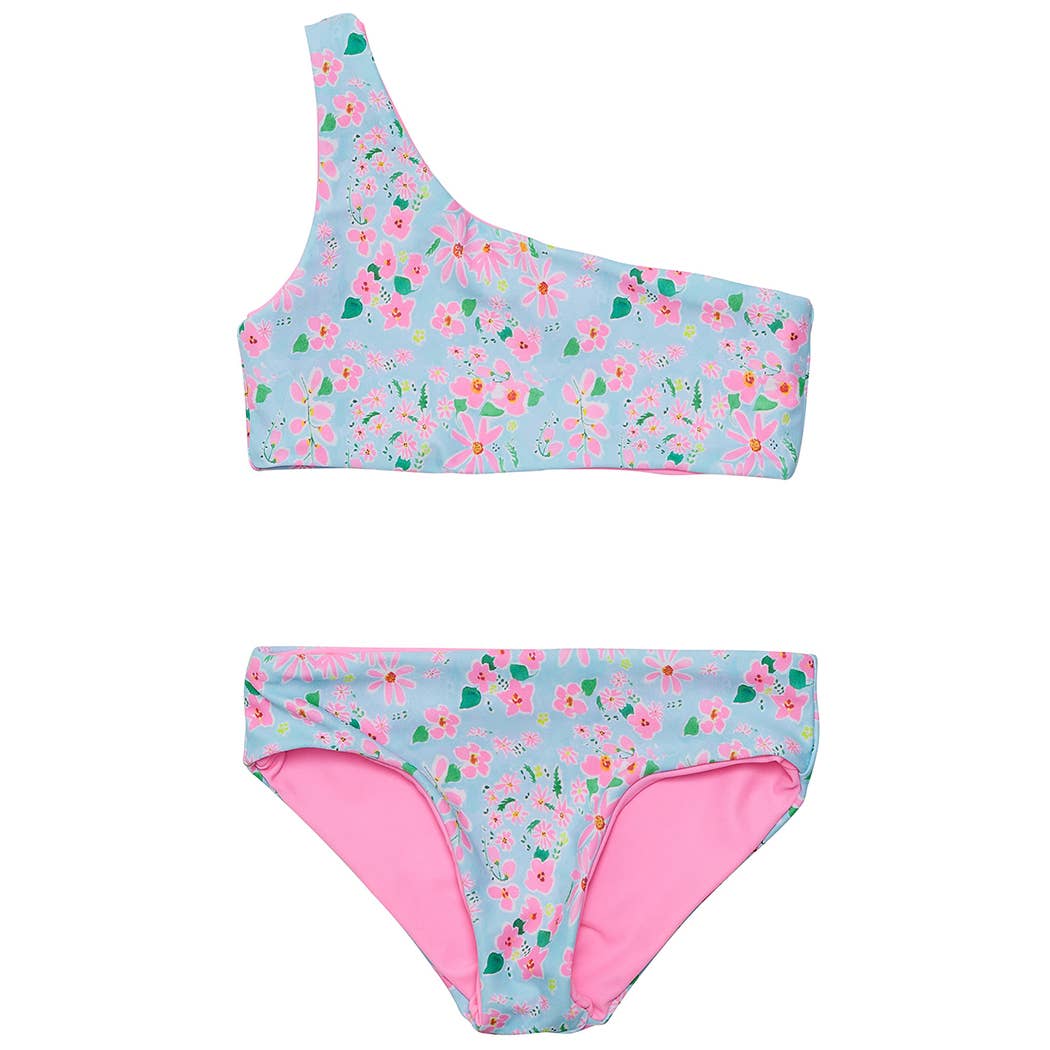 Snapper Rock Daisy Chain One Shoulder Reversible Bikini