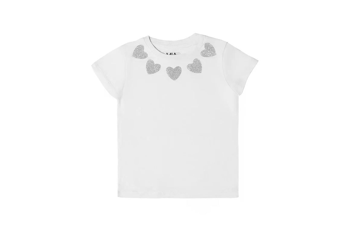 MIA Neckline Tee White Hearts
