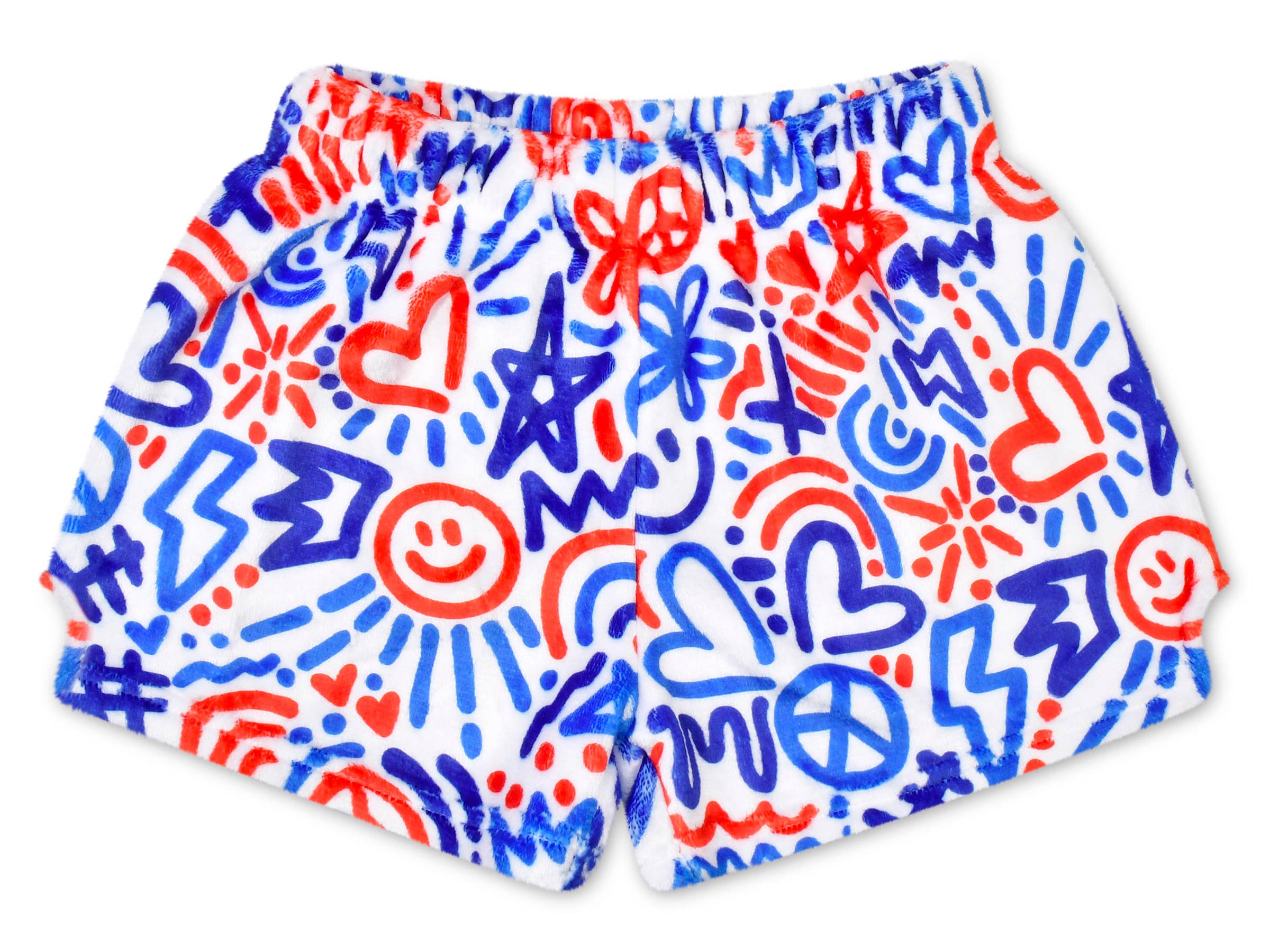 Corey Paige Red White & Blue Plush Shorts (Youth Lg (14))