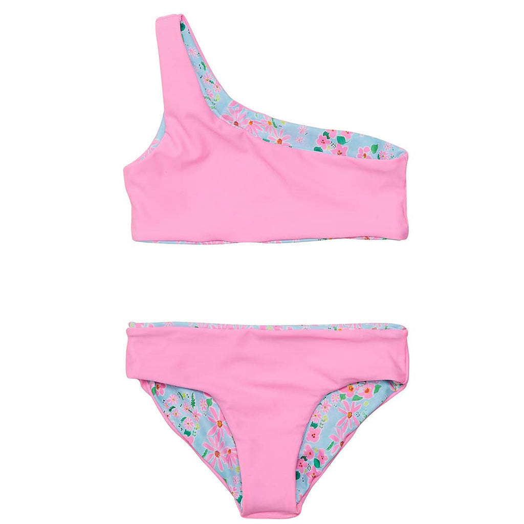 Snapper Rock Daisy Chain One Shoulder Reversible Bikini