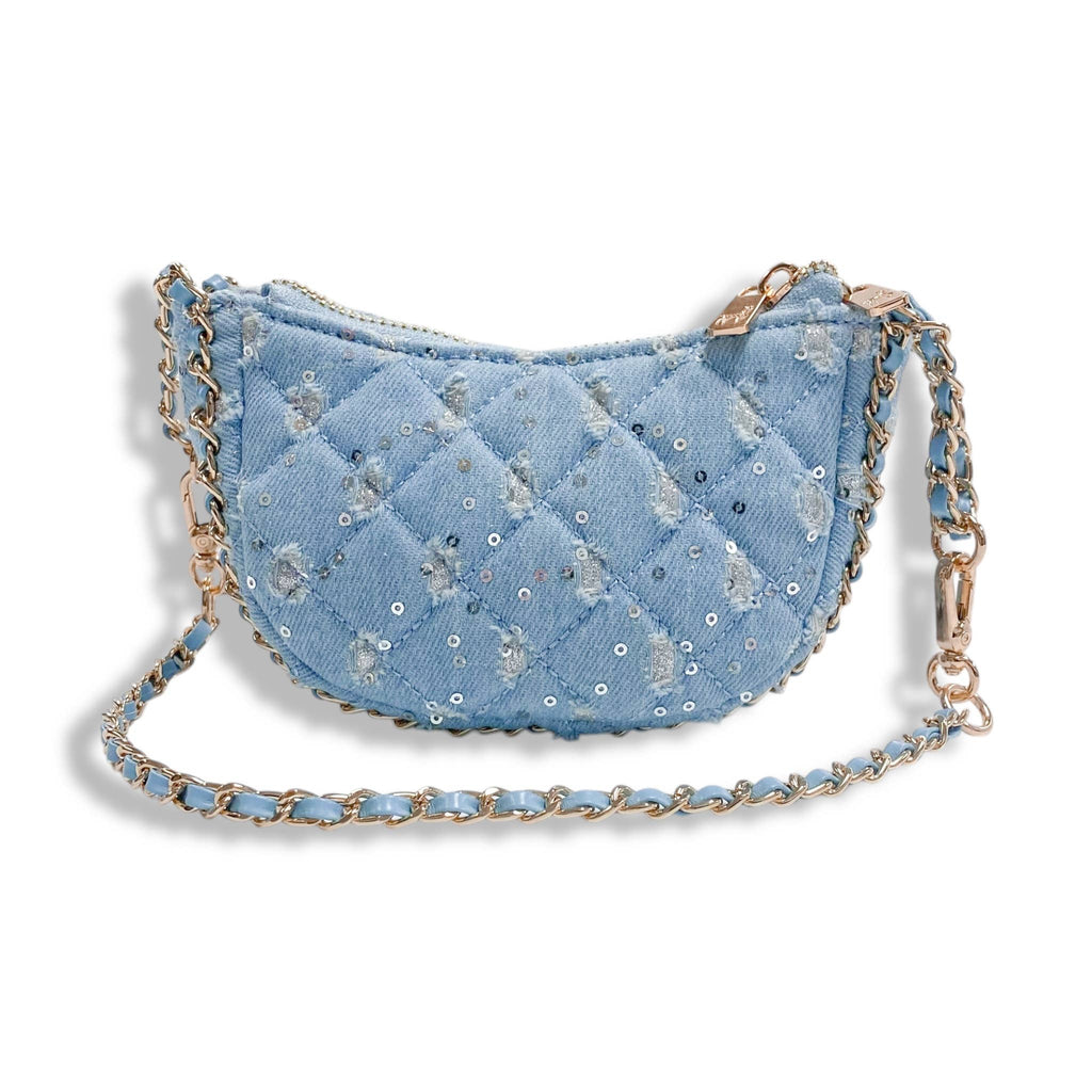 Doe a Dear Denim Crescent Purse