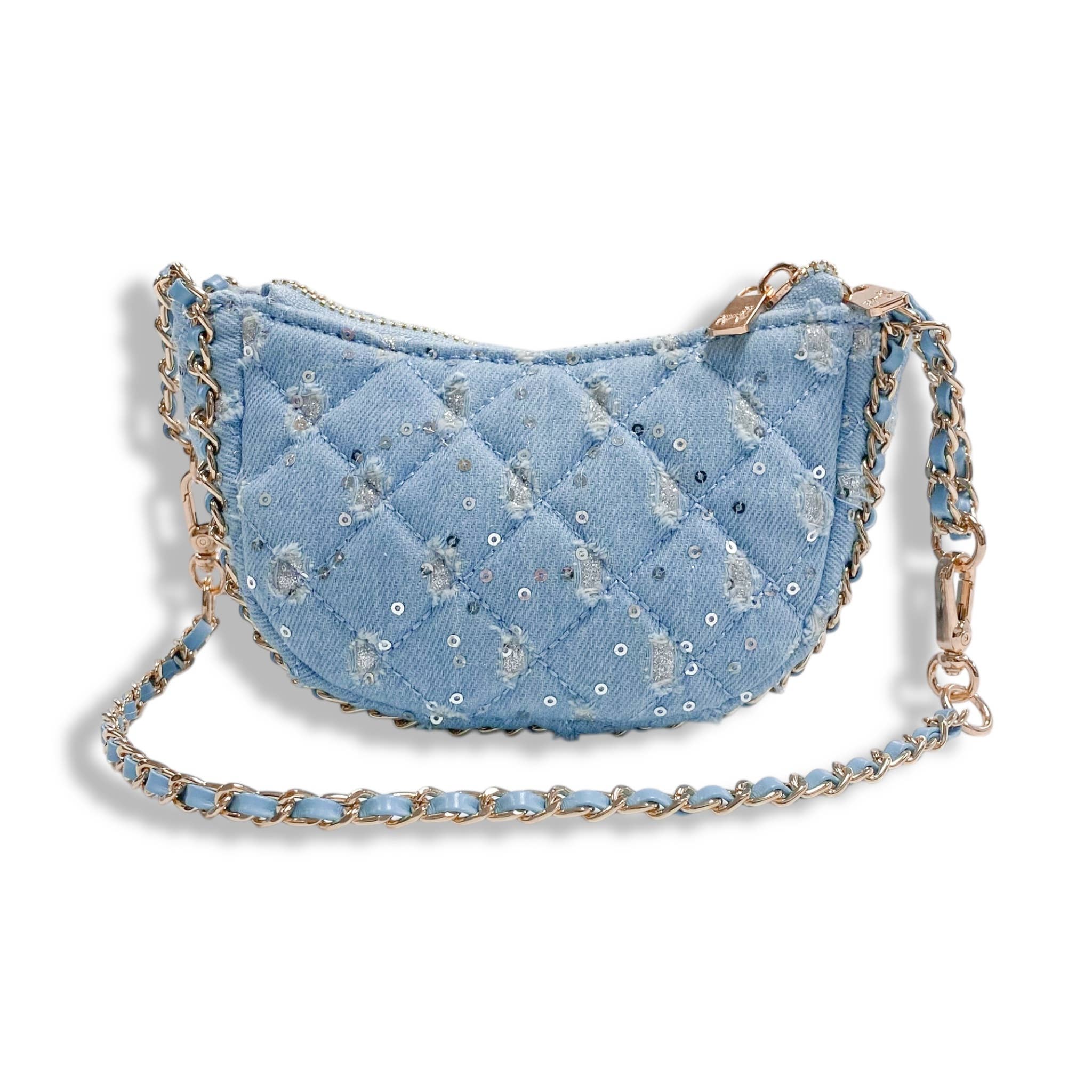 Doe a Dear Denim Crescent Purse