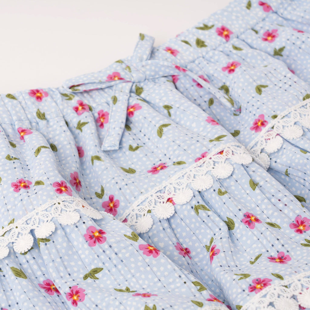 Kidpik Dot Floral Lace Skirt
