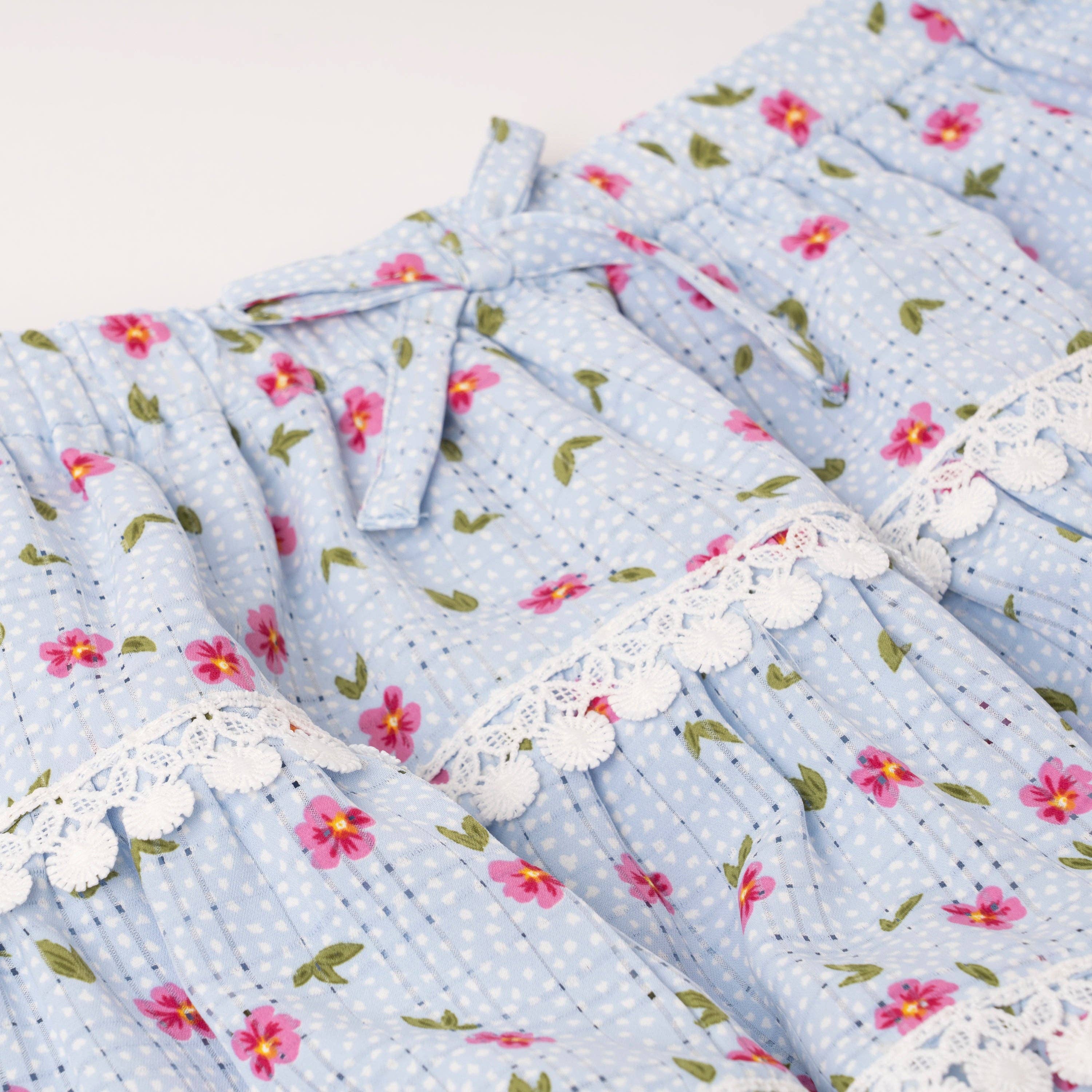 Kidpik Dot Floral Lace Skirt