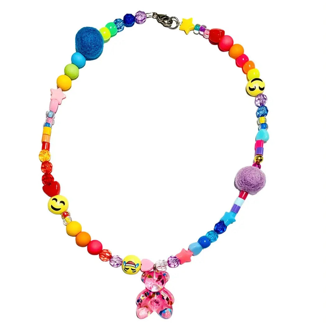 Sadies Moon Teddy Bear Be Happy Necklace