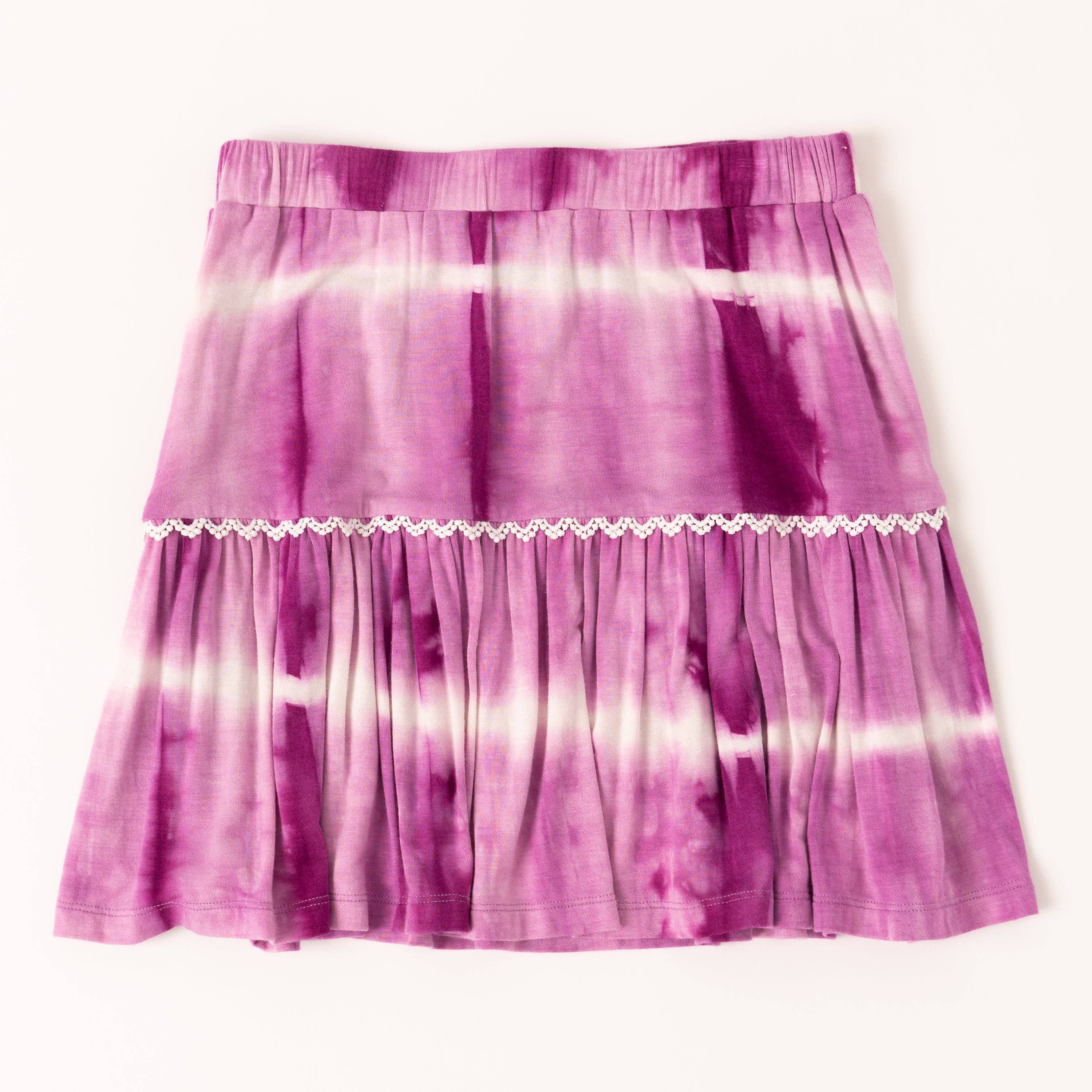 Kid Pik Tie Dye Crochet Trim Skirt