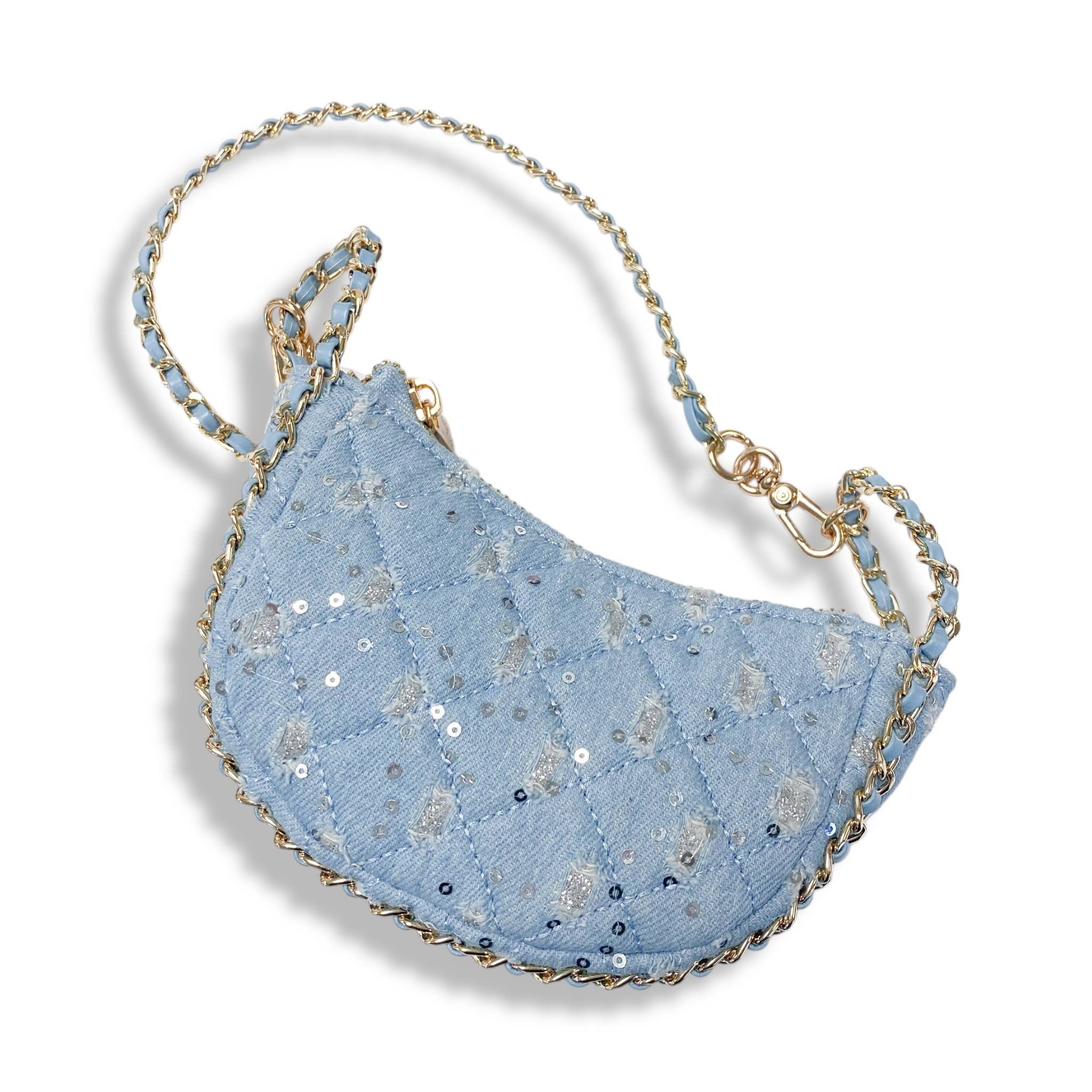 Doe a Dear Denim Crescent Purse