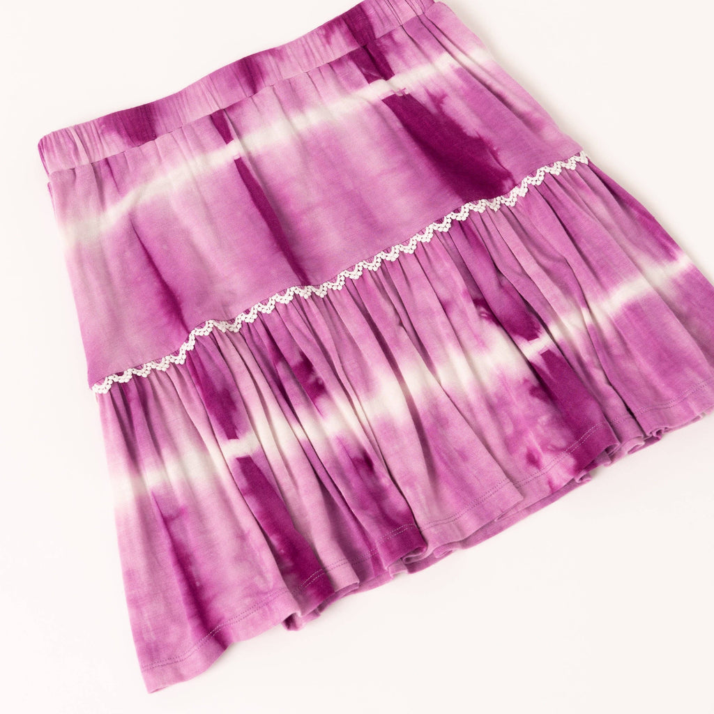 Kid Pik Tie Dye Crochet Trim Skirt