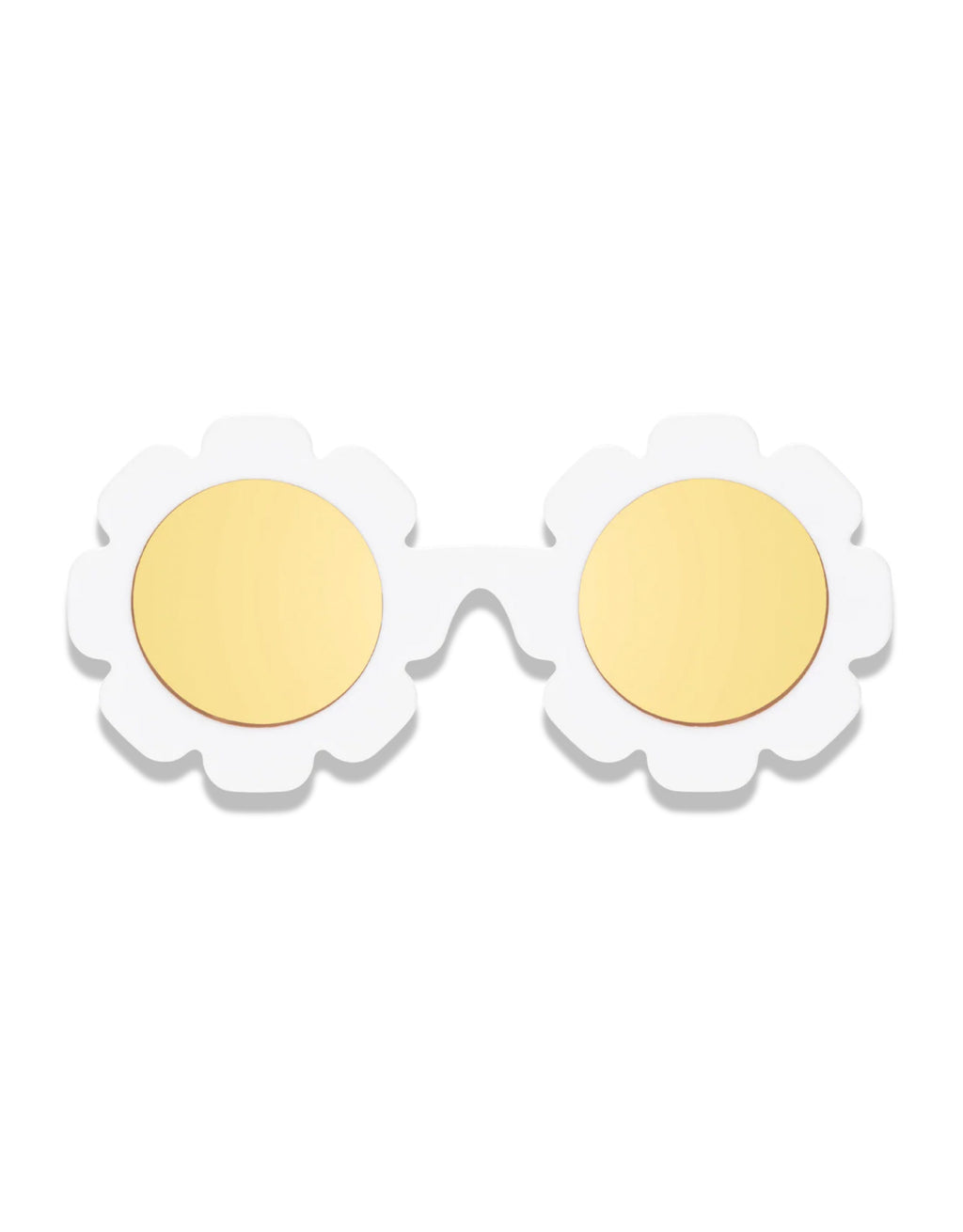 Daisy White Flower Polarized Sunglasses with Gold Lenses