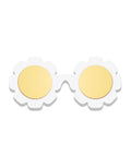 Daisy White Flower Polarized Sunglasses with Gold Lenses