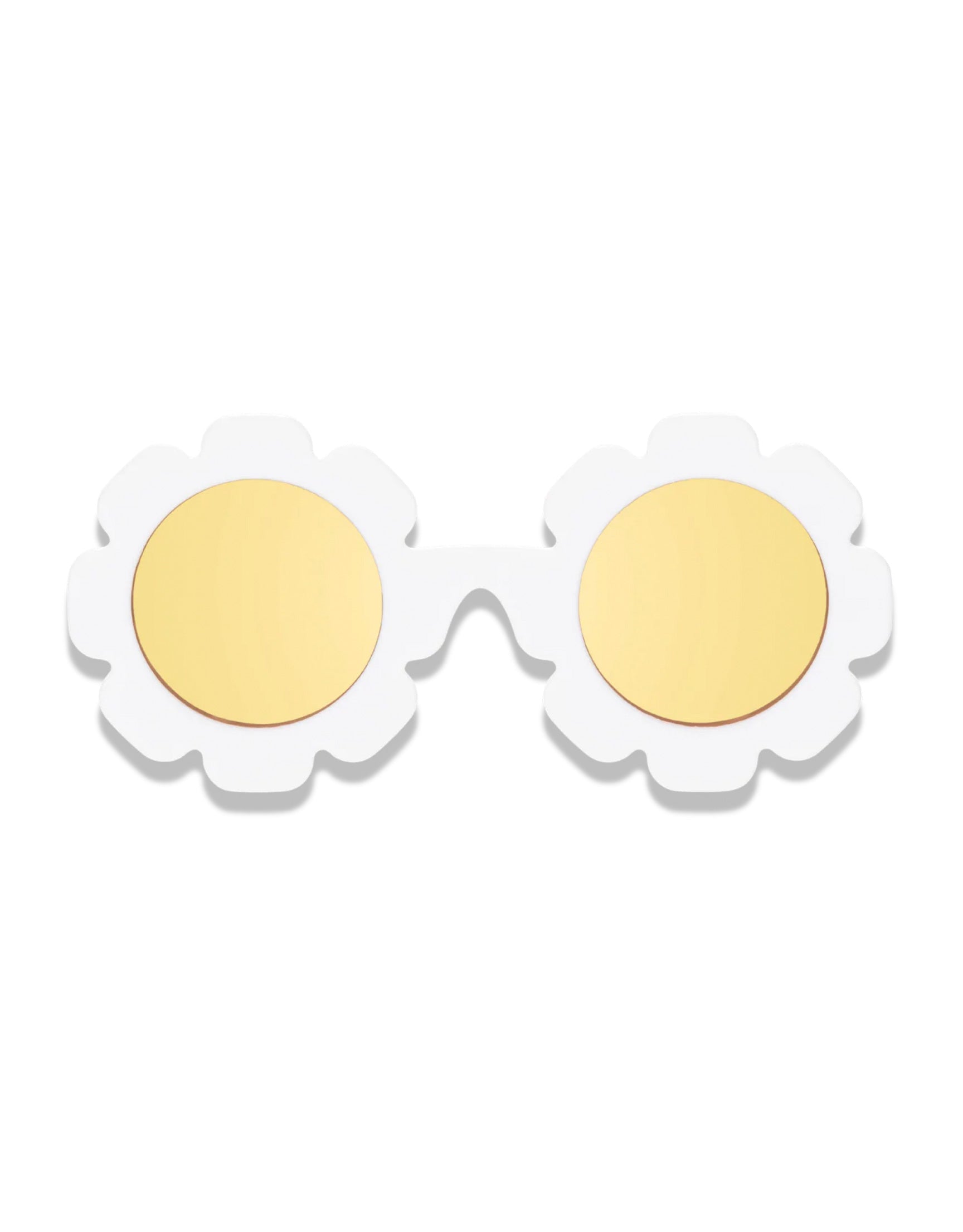 Daisy White Flower Polarized Sunglasses with Gold Lenses