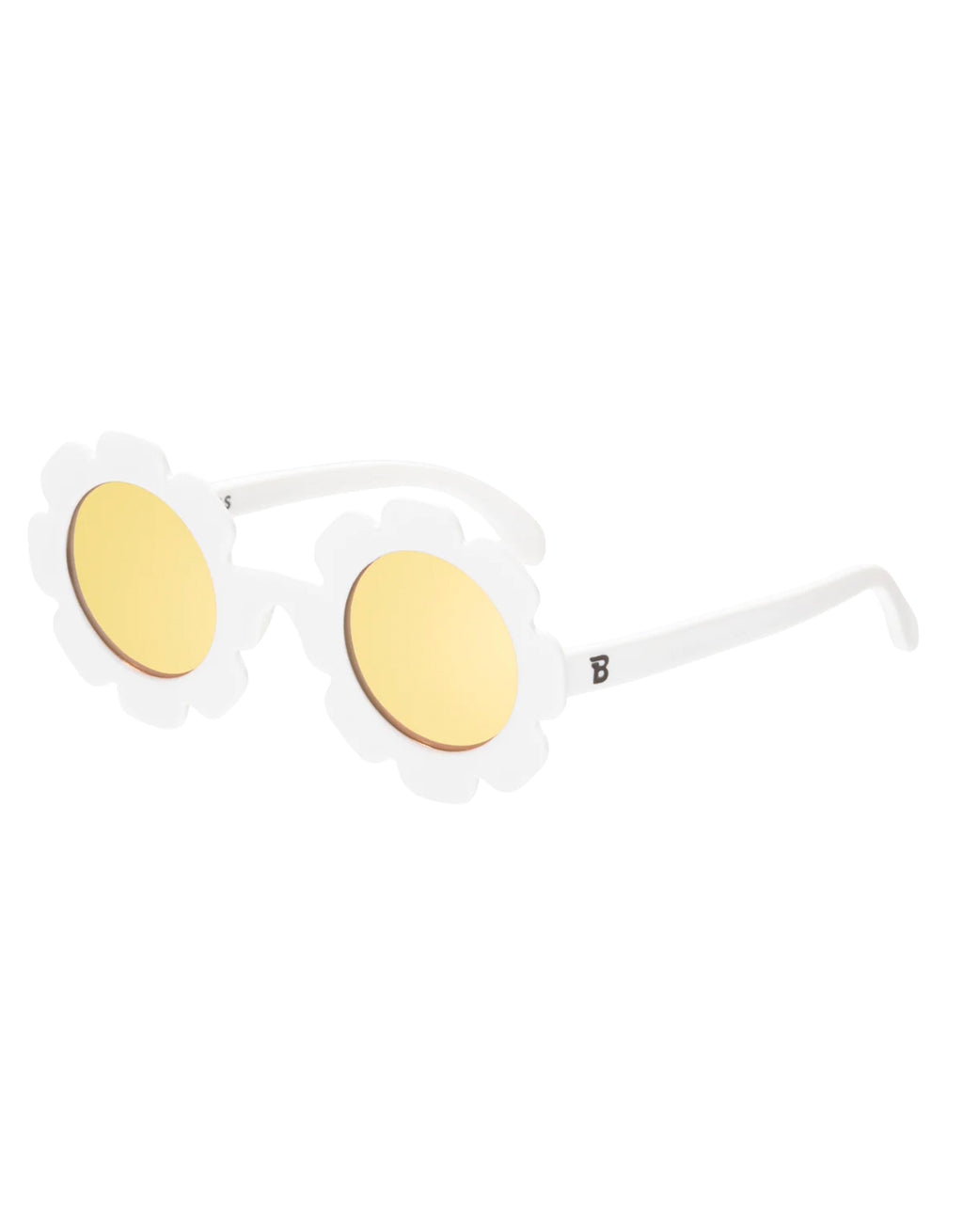 Daisy White Flower Polarized Sunglasses with Gold Lenses