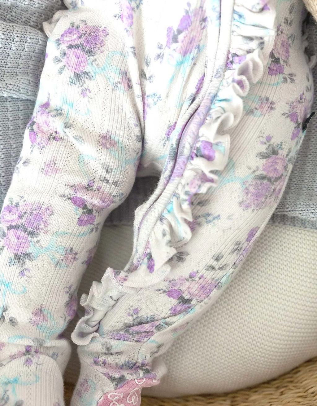 Etta Ruffled Zippered Footie