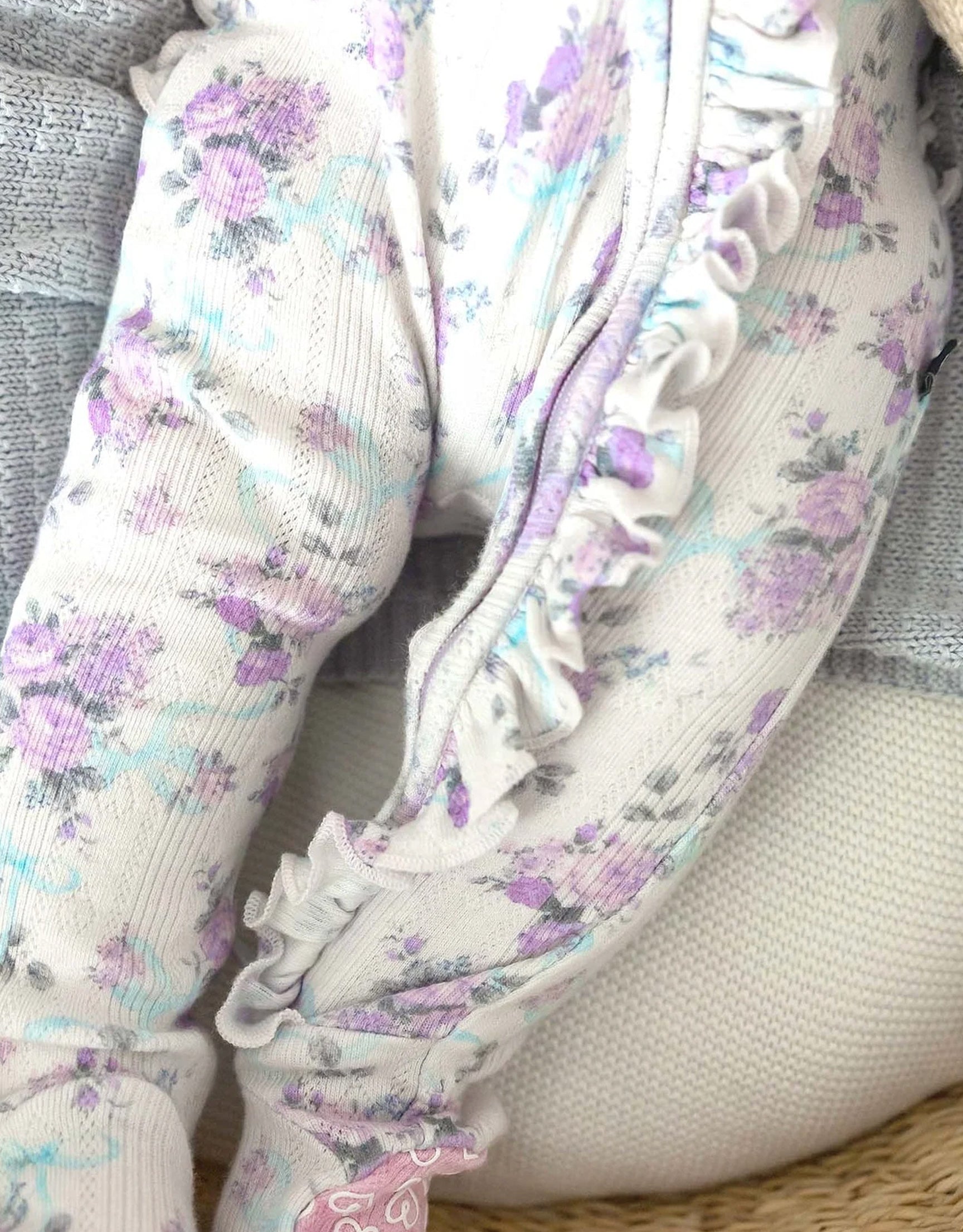Etta Ruffled Zippered Footie