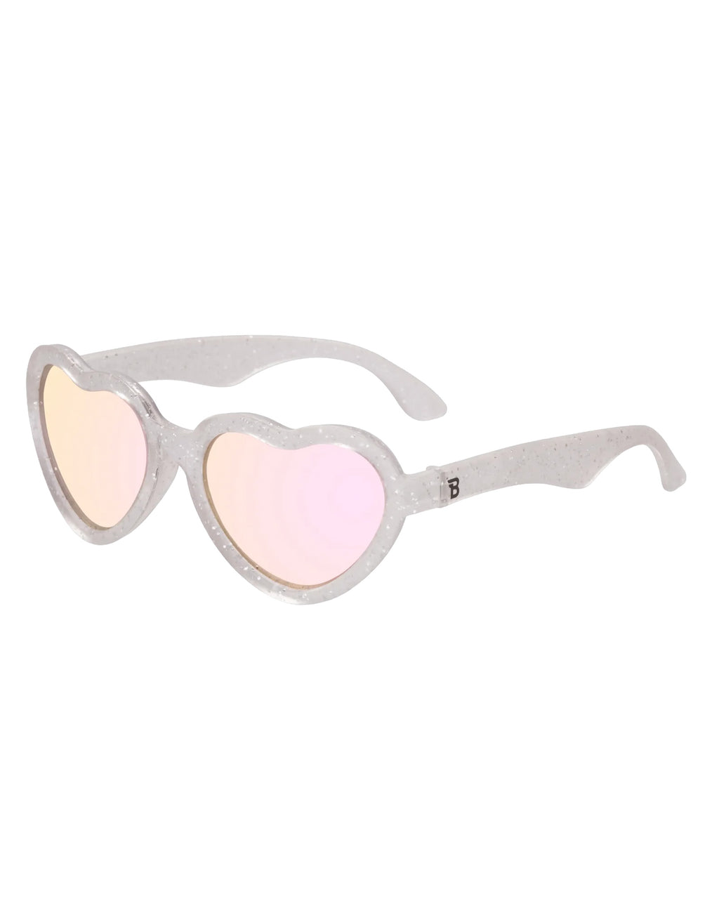 Silver Shimmer Heart | Pink Mirrored Lenses