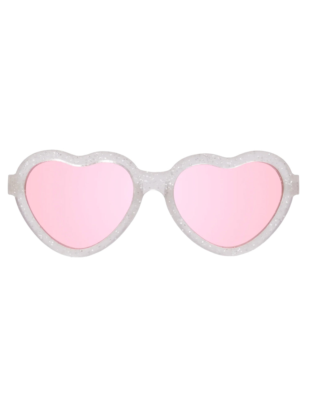 Silver Shimmer Heart | Pink Mirrored Lenses