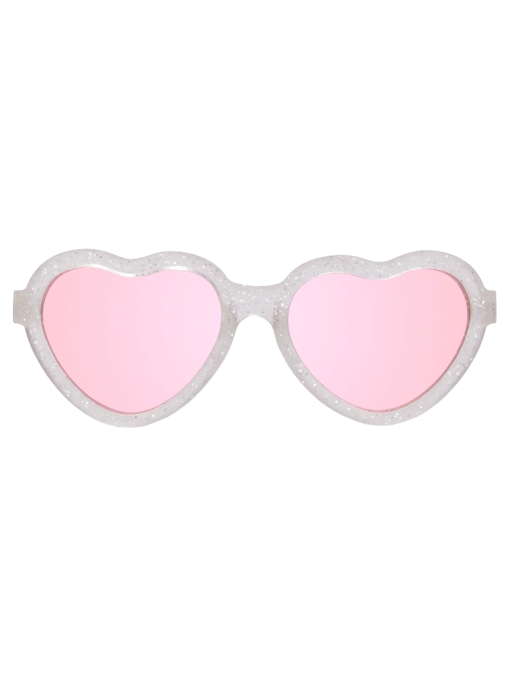 Silver Shimmer Heart | Pink Mirrored Lenses