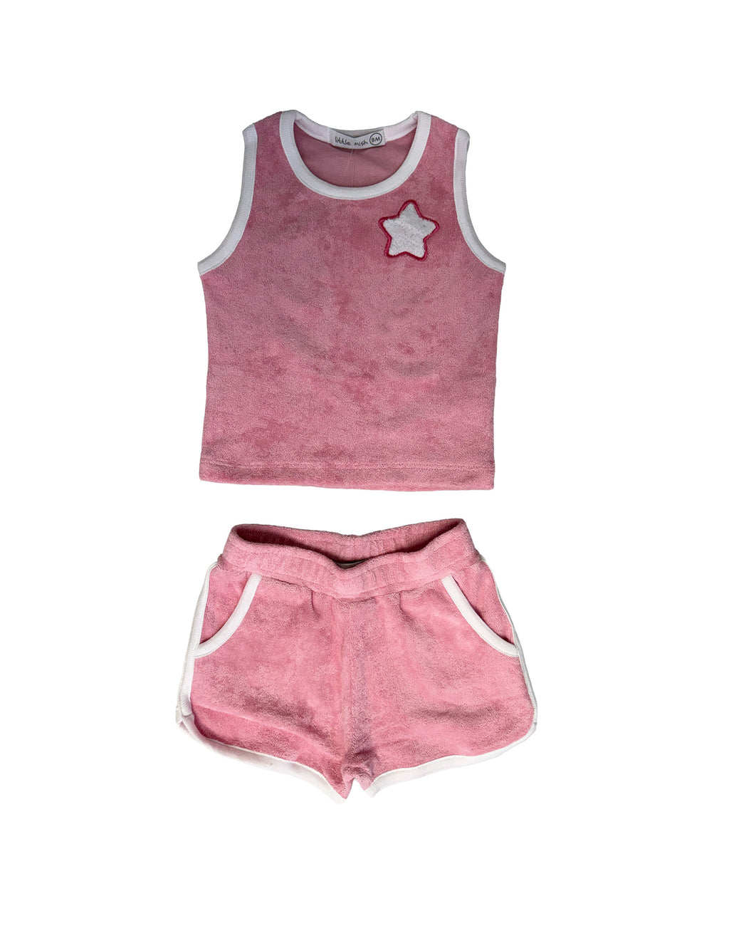 Baby Steps Terry Pink Short Set