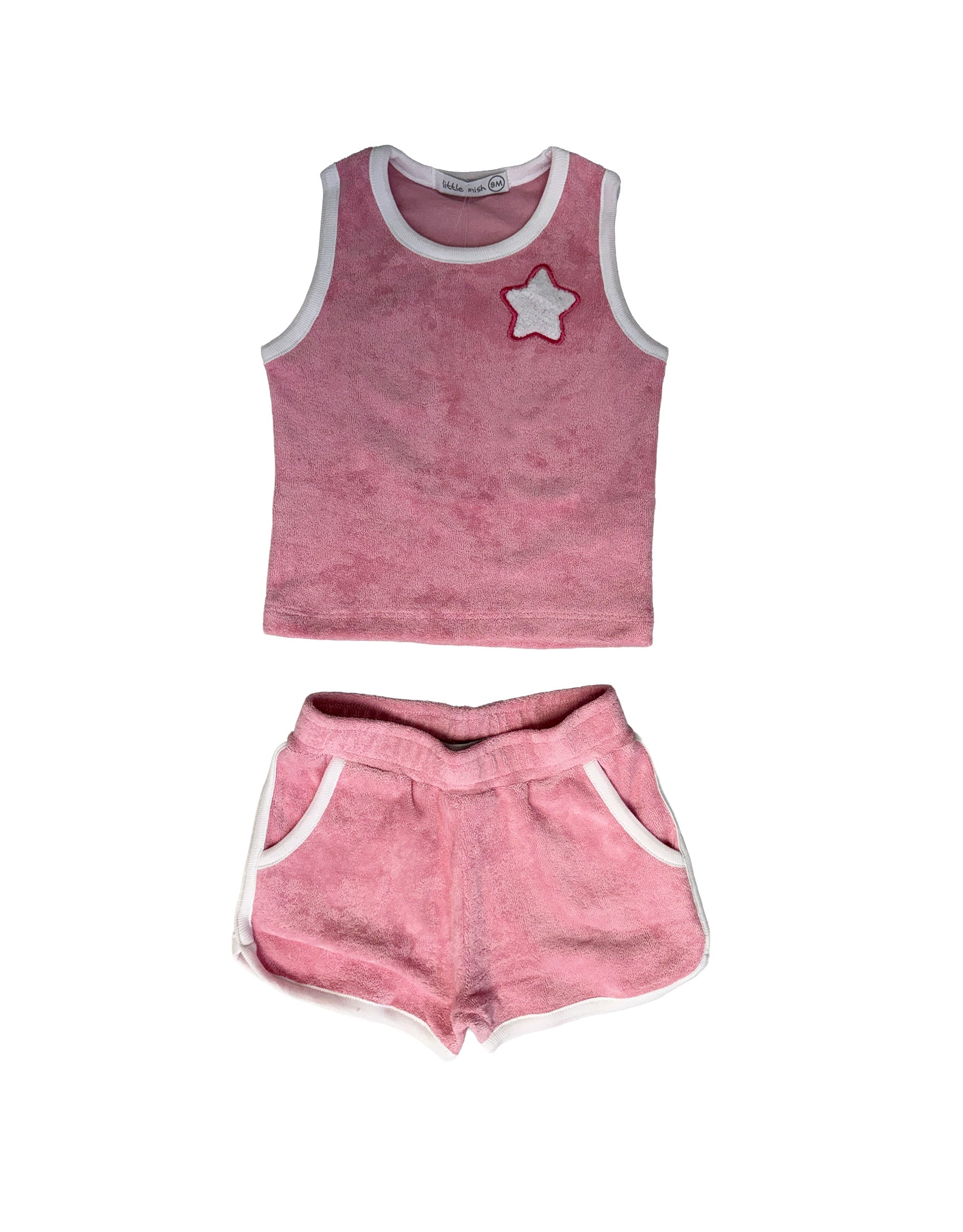 Baby Steps Terry Pink Short Set