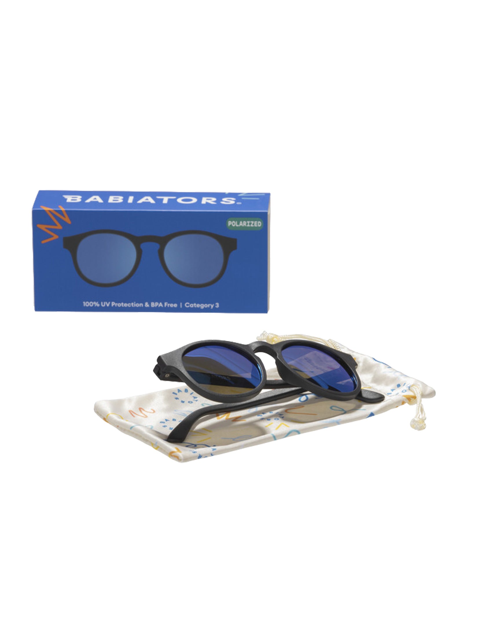 Jet Black Keyhole | Polarized Cobalt Blue Mirrored Lenses