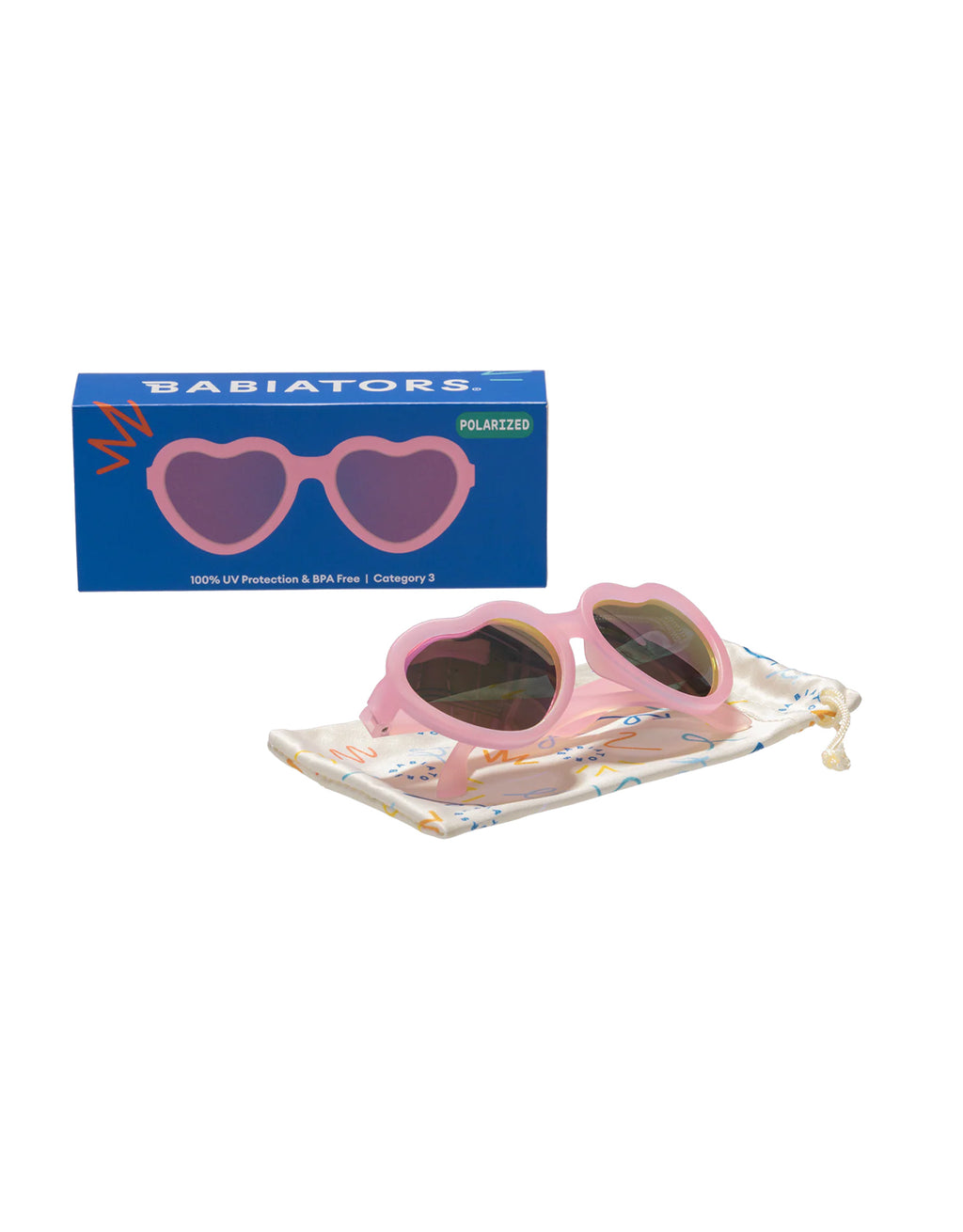Frosted Pink Heart | Polarized Purple Mirrored Lenses