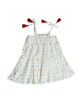 Bella Girl's Shoulder Tie Dress Confetti Swiss Dot