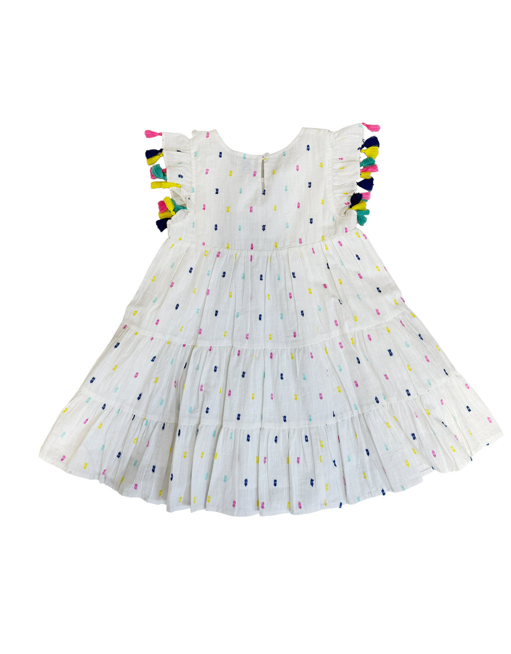 Sophie Girl's Tassel Dress Confetti Swiss Dot