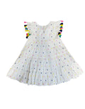 Sophie Girl's Tassel Dress Confetti Swiss Dot