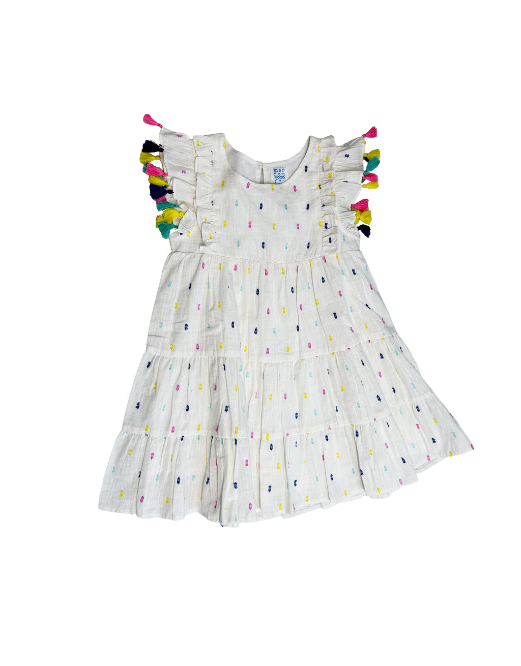Sophie Girl's Tassel Dress Confetti Swiss Dot