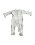 Ruffle Footie Pure White Ribbed