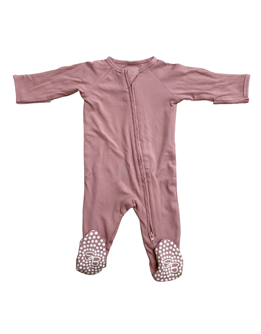 Sweet Bamboo Zipper Ribbed Footie