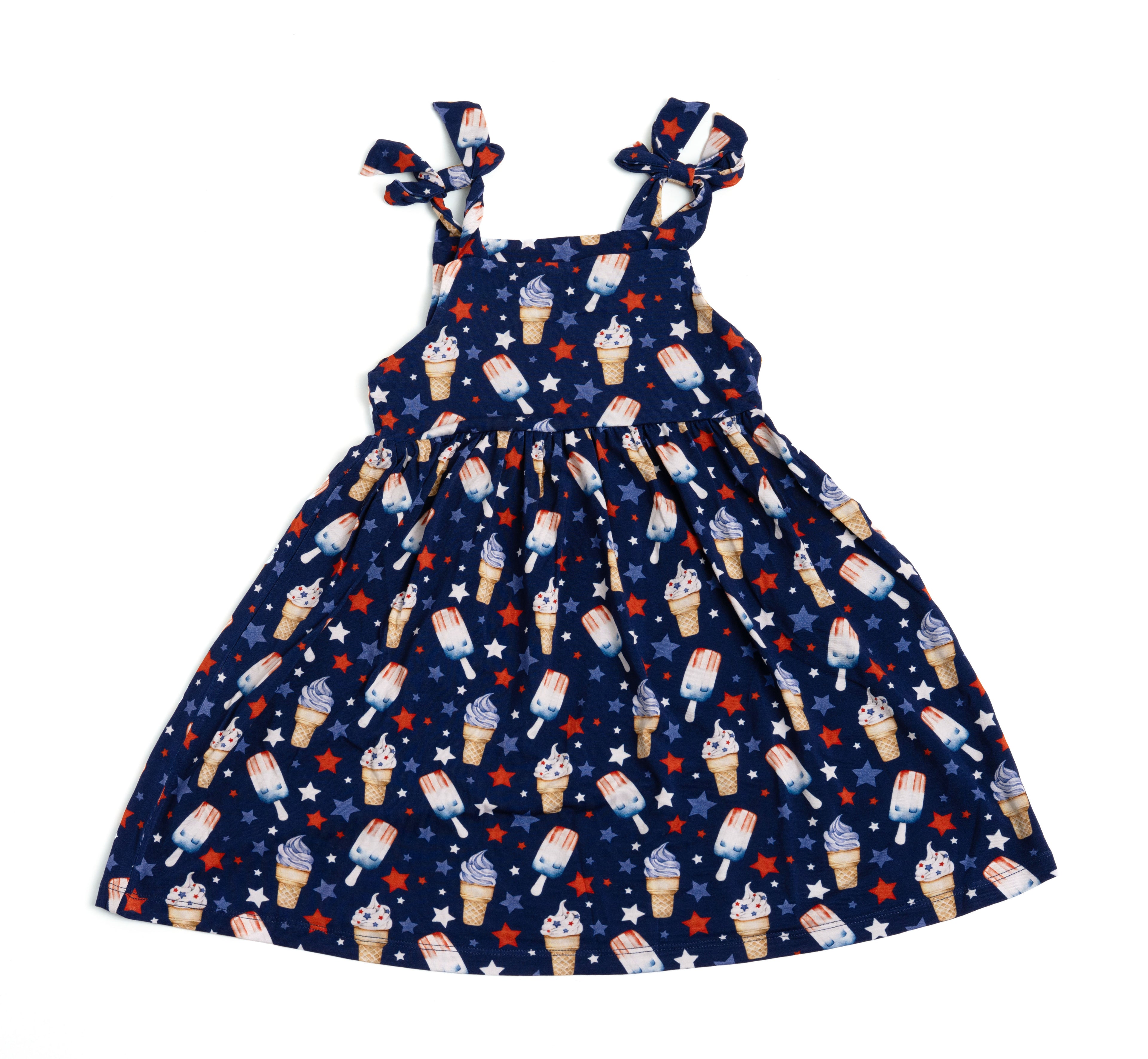 Franklin Bow Dress (Red, White & Blue)
