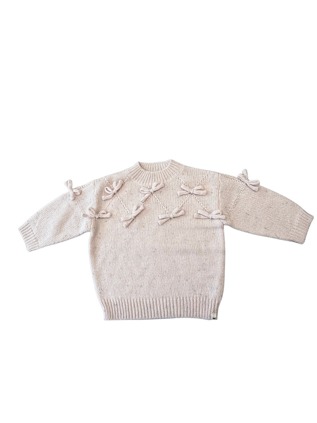 Oh Baby Diamond Cable Bows Sweater