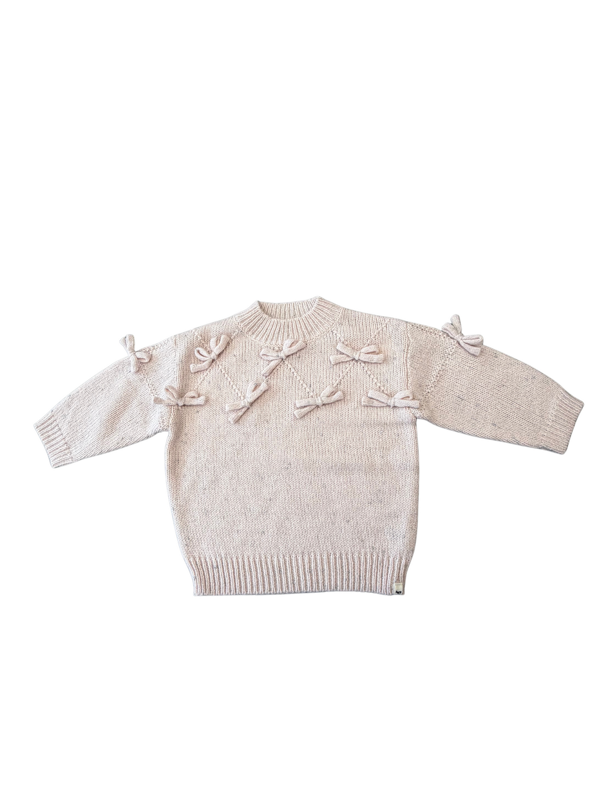 Oh Baby Diamond Cable Bows Sweater