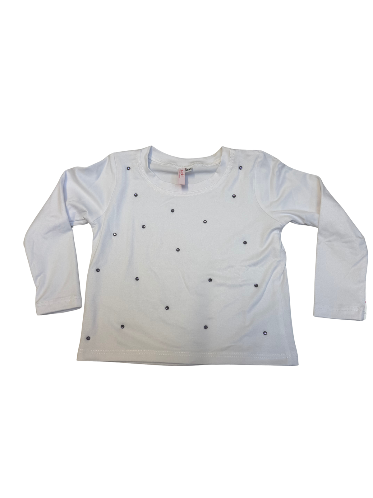 Sofi White Studded L/S