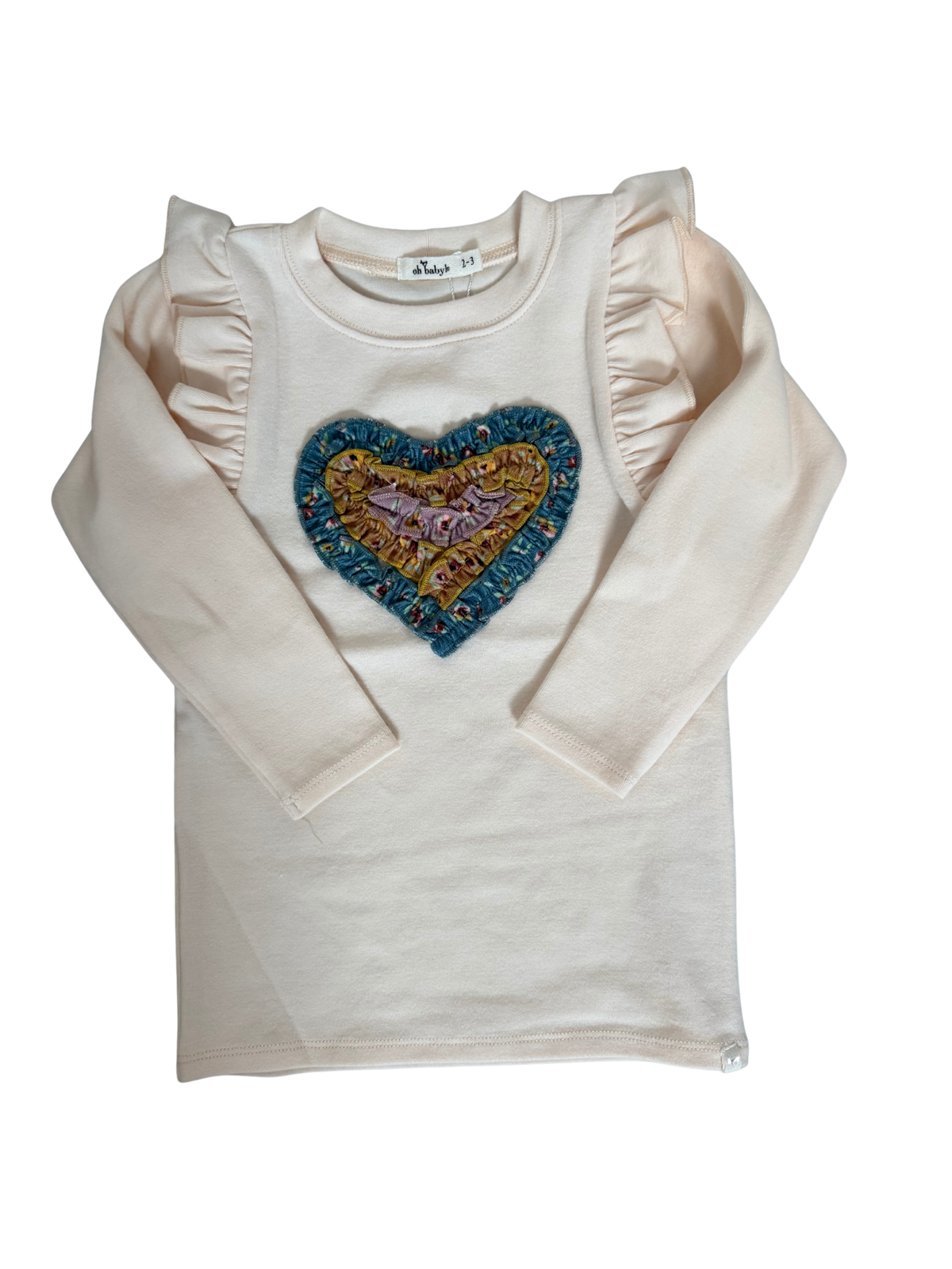Oh Baby Harvest Bloom Ruffle Heart LS