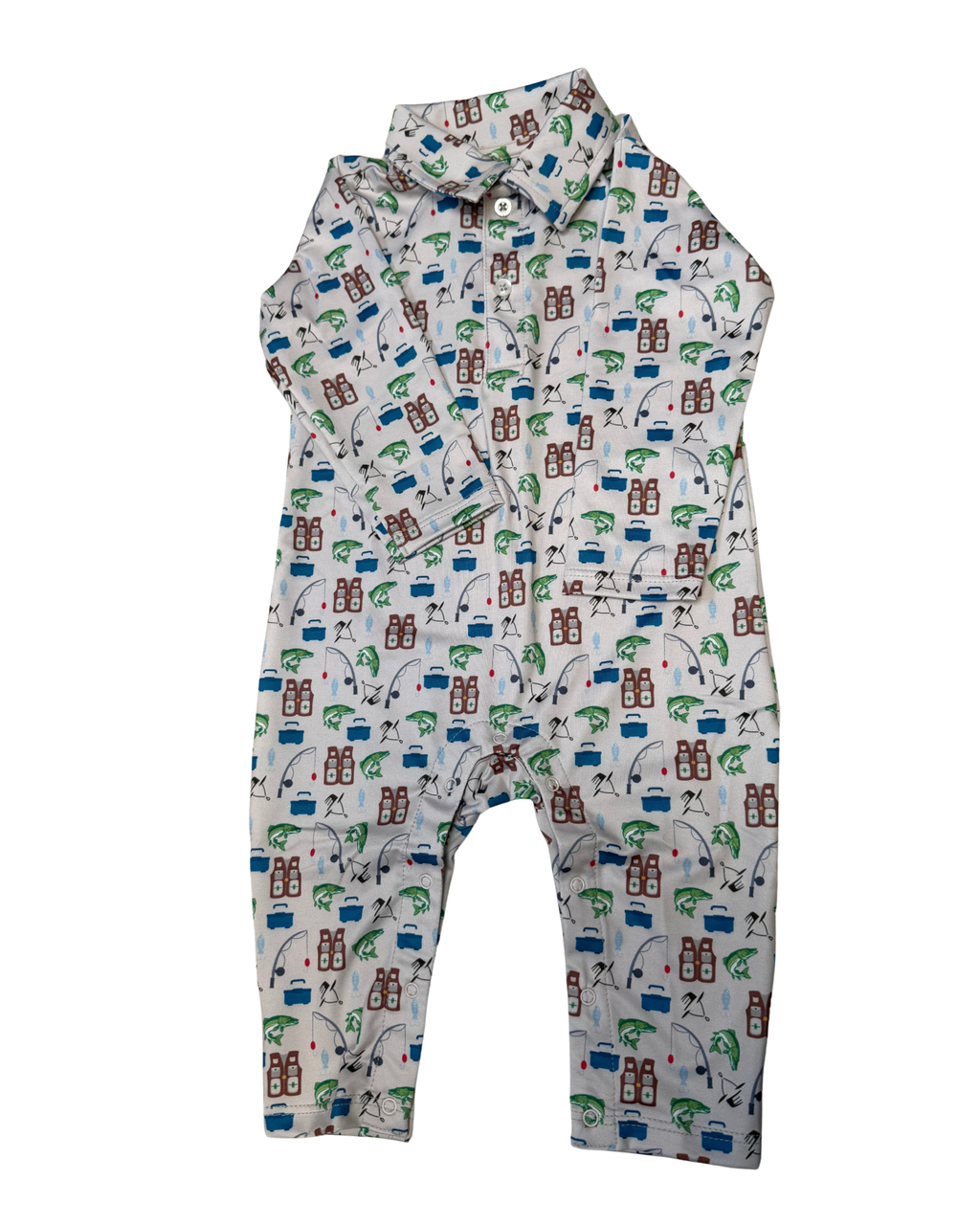 American Fit Fishing Polo Onesie