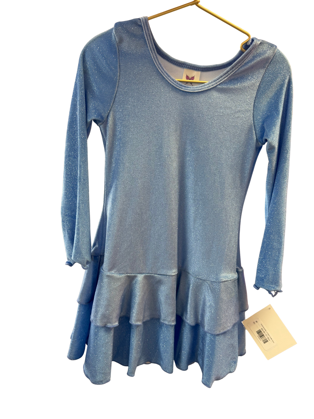 Social Butterfly L/S Glitter Ruffle Dress