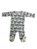 Sweet Bamboo Choo Choo Zipper Footie