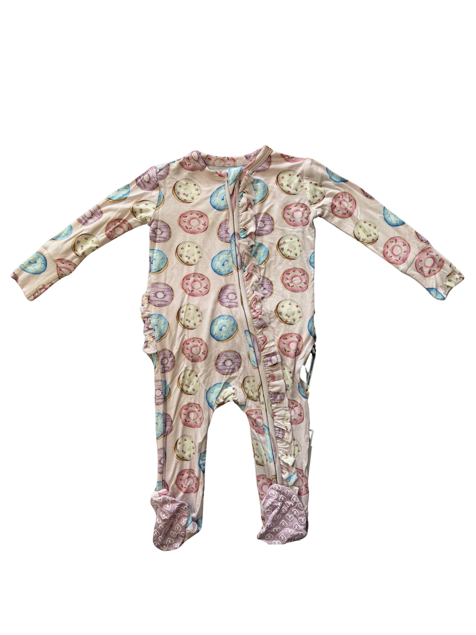 Della Ruffled Zippered Footie