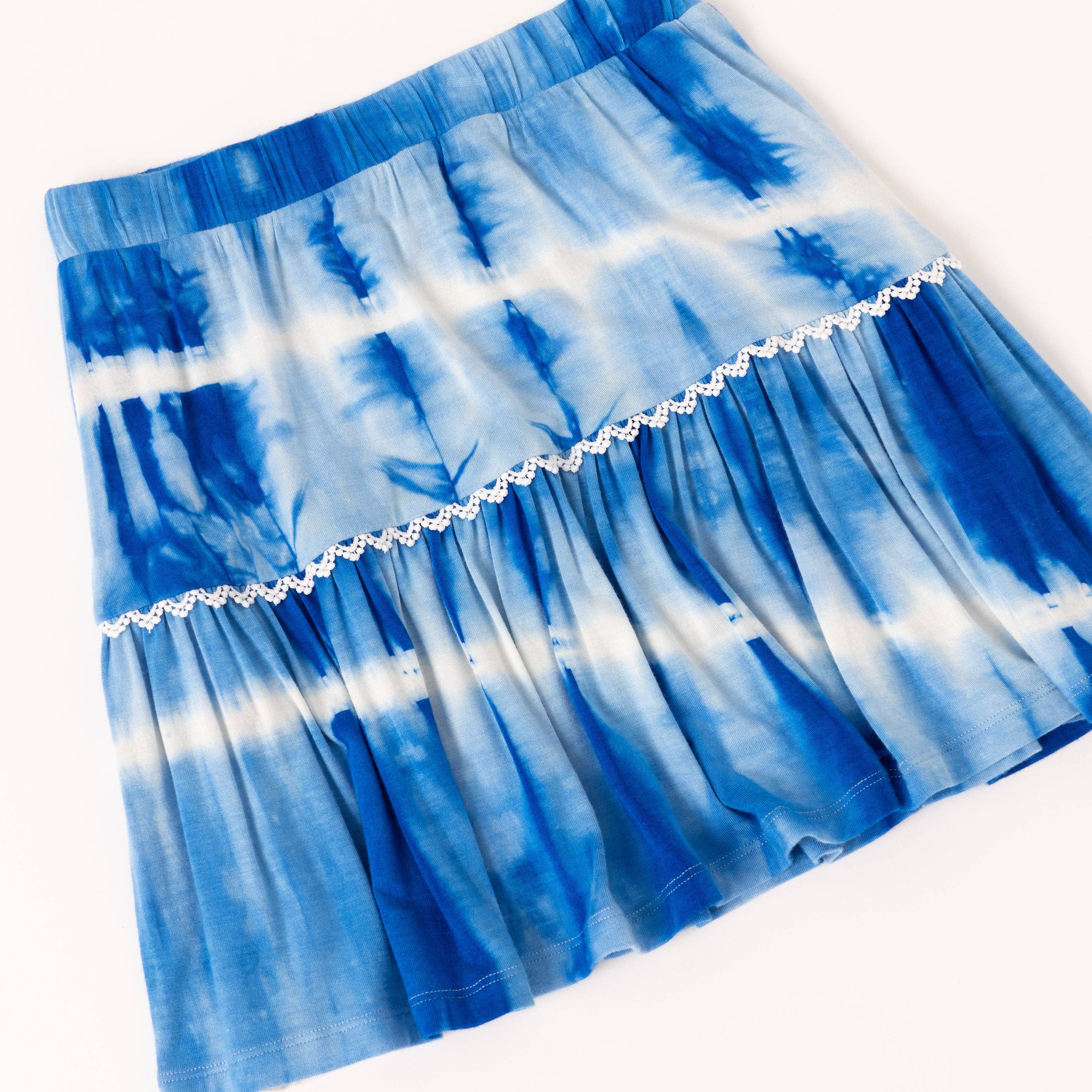 Kid Pik Tie Dye Crochet Trim Skirt