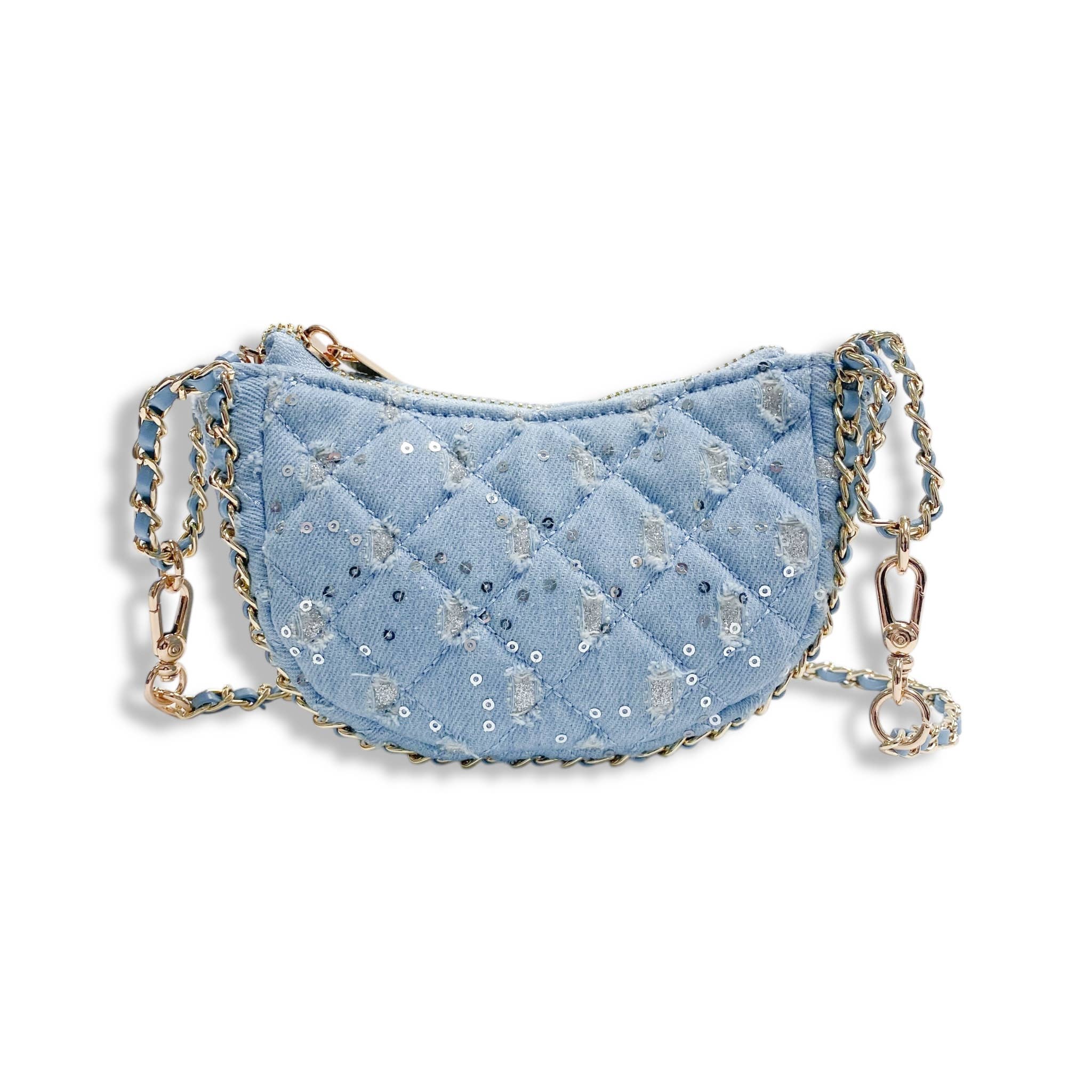 Doe a Dear Denim Crescent Purse